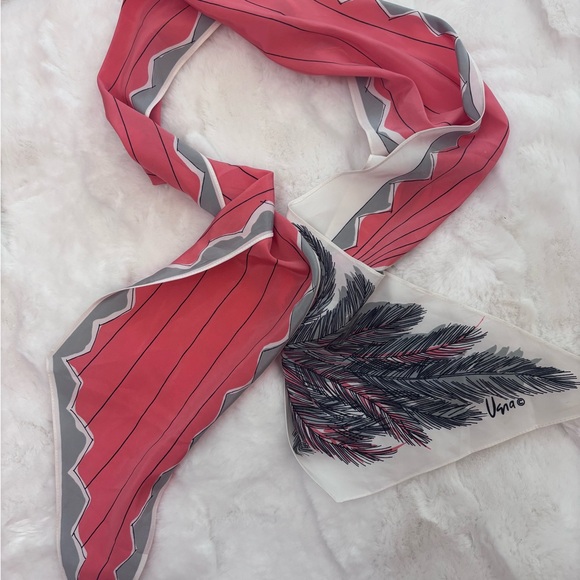 Chic Coral Pink and Gray Women's Scarf - Picture 1 of 3